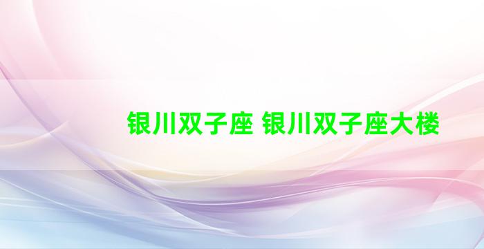 银川双子座 银川双子座大楼